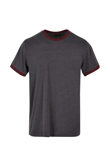 Mens T-Shirt - Charcoal/Cherry
