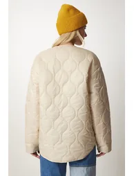 Women's Cream Ecru Reversible Quilted jacket - 12