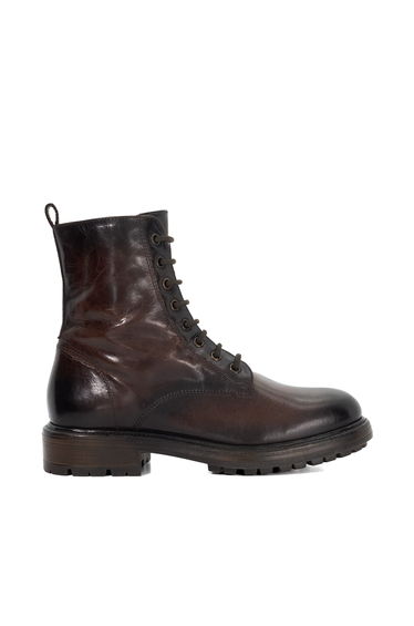 Women's Dune London Patley Leather Lace Up Ankle Boots in Brown