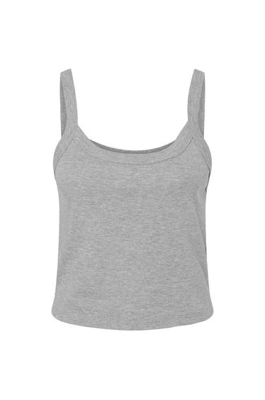 Bella + Canvas Womens/Ladies Plain Micro-Rib Spaghetti Strap Tank Top - Athletic Heather