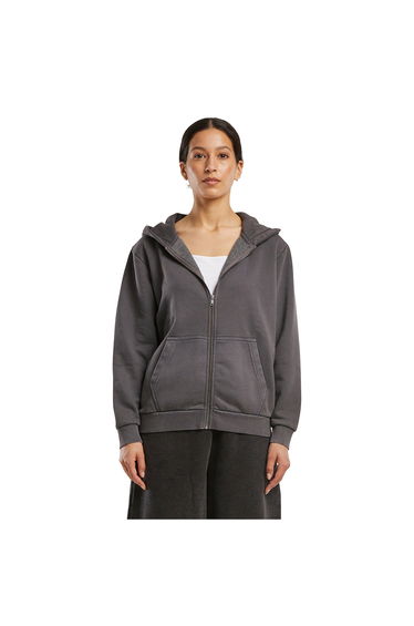 Build Your Brand Womens/Ladies Vintage Heavy Full Zip Hoodie - Magnet