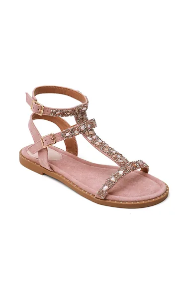 Crystal Opulent Gladiator Sandals Pink