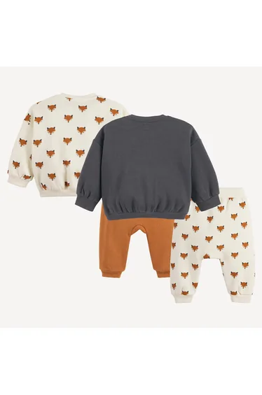 2 Sweatshirts and Joggers in Fleece in 2-Piece Sets with Fox Theme