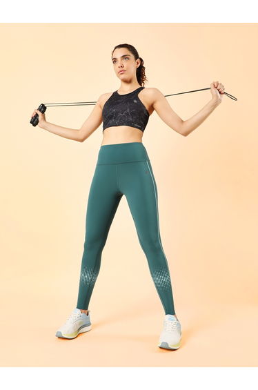 Women Teal Energy Map Printed Leggings