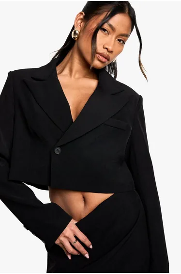 Tailored Boxy Cropped Blazer