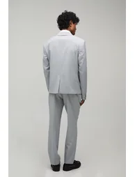 Dogtooth Straight Fit Tailored Trousers - grey - 2