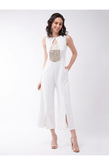A Beautiful Morning Sequined Jumpsuit Off-White