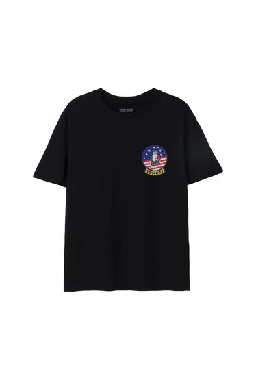 Top Gun Mens Tomcat American Flag Classic T-Shirt - Black