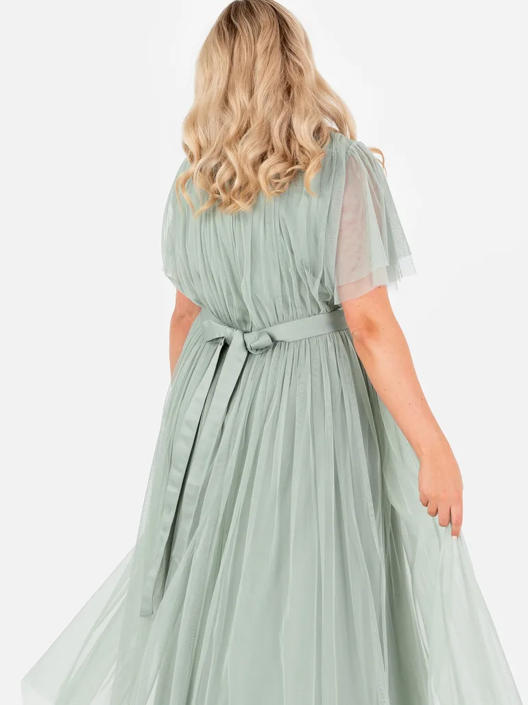womens green dress shirt Anaya Frosty Green Faux Wrap Maxi Dress – Style for your Shape