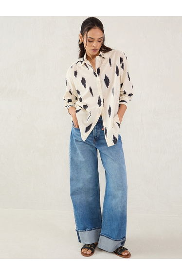 Off-White Abstract Printed Buttoned Shirt