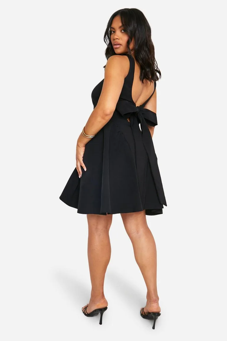 bow back skater dress ASOS LUXE quilted skater dress with bow back in floral print
