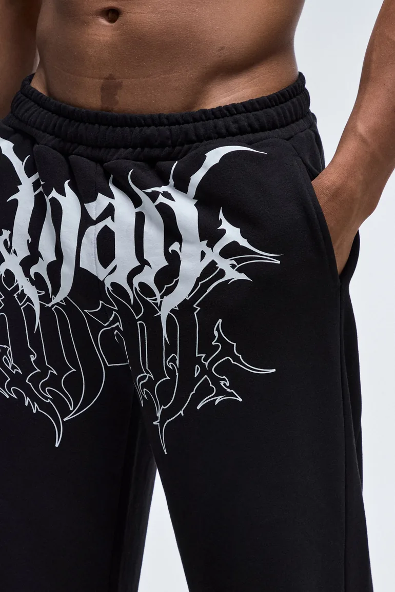 Man Active Wide Leg Loopback Joggers - black - 3