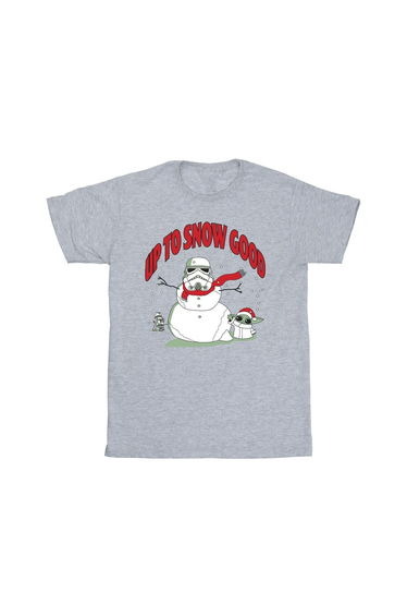 Star Wars Mandalorian Mens Up To Snow Good T-Shirt - Sport Grey