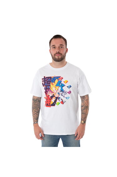 Sonic The Hedgehog Mens Diamond T-Shirt - White