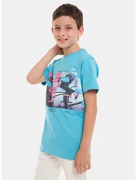 Front Graphic Print Round Neck T-Shirt - 2