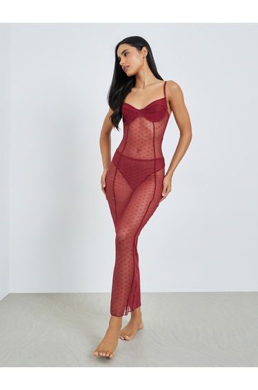 Swiss Dot Padded Wired Slip With Breifs