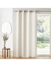 Montego Woven Effect Eyelet Curtain - 1