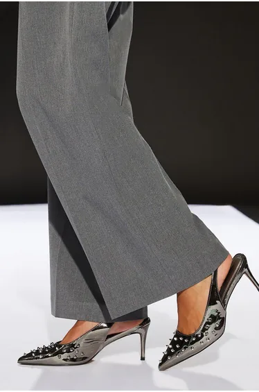 Runway Stud Embellished Slingback Court Shoes