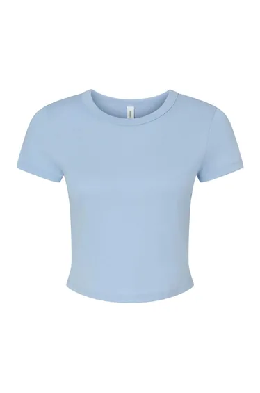 Bella + Canvas Womens/Ladies Baby Micro-Rib T-Shirt - Solid Baby Blue