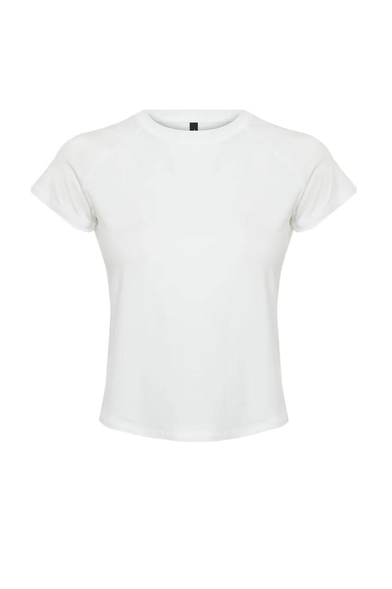 White Single Jersey Sports T-Shirt - 4
