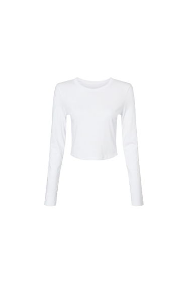 Bella + Canvas Womens/Ladies Long-Sleeved Crop T-Shirt - Solid White