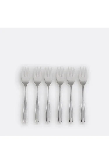 طقم شوك كيك ستانليس ستيل عدد 6 - رمادي