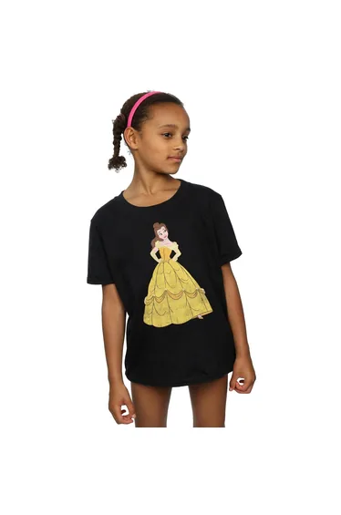 Beauty And The Beast Girls Belle Cotton T-Shirt - Black