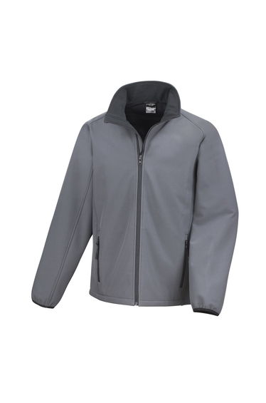 Result Core Mens Printable Soft Shell Jacket - Charcoal/Black