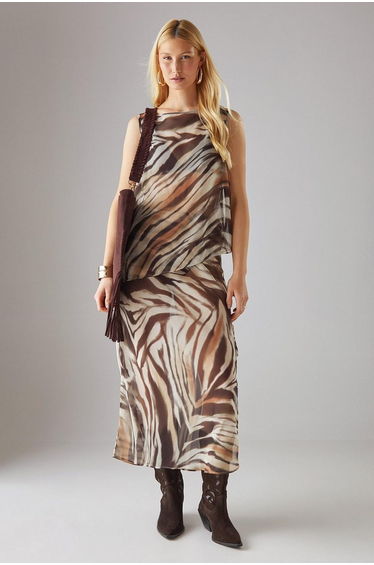 Chiffon Tie Side Asymmetric Top