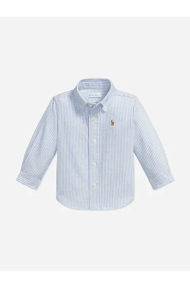 Ralph Lauren Baby Boys Striped Oxford Shirt in Blue