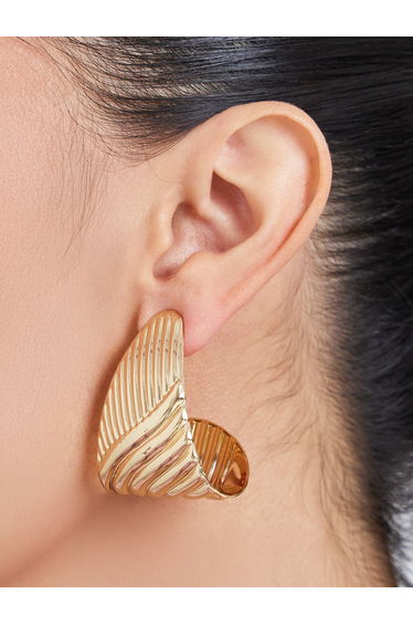 Gold Textured Stud Earrings