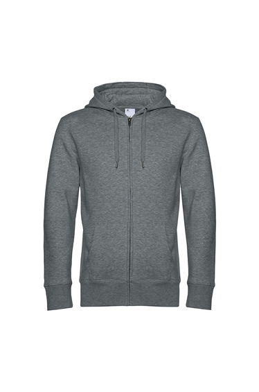 B&C Mens Full Zip Hoodie - Mid Grey Heather