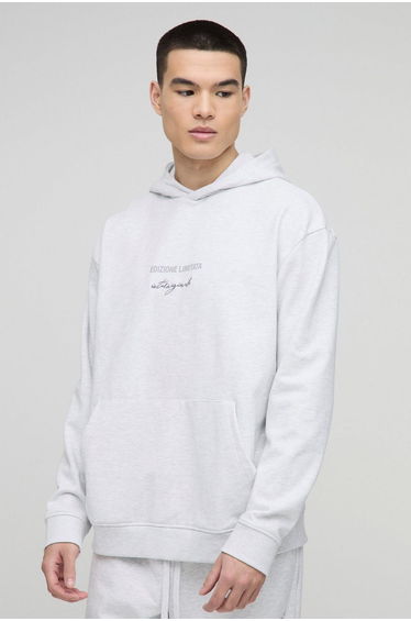 Oversized Edizione Limitata Heavyweight Hoodie - grey marl