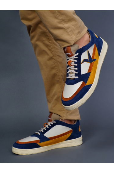Multi Color Block Logo Detail Sneakers