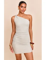 Sage Textured Knot Detail Bodycon Dress - 1