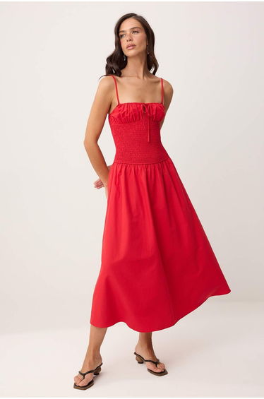 Red Gipeli Maxi Woven Dress