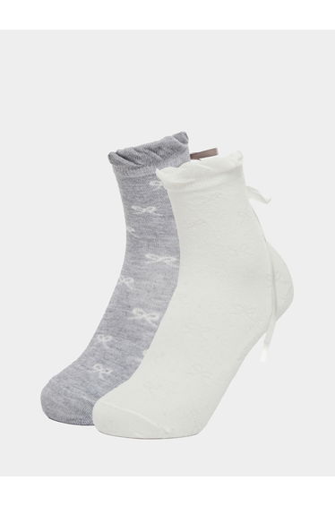 Pack of 2 - Ribbon Detail Socks