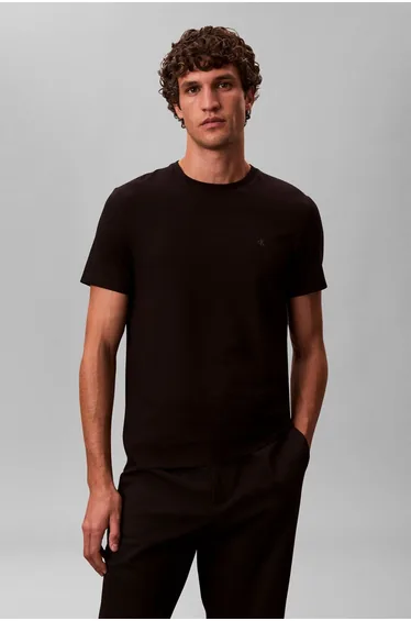 SS Slim Stretch Cotton Crewnk Te Black