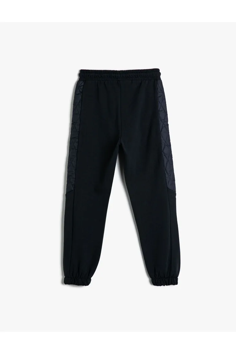 Jogger Sweatpants with Pocket Quilted Detail Cotton - 1
