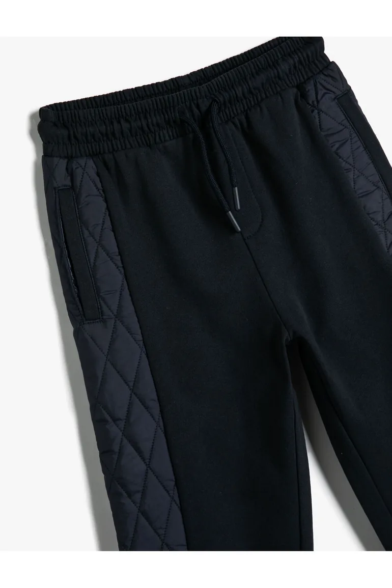 Jogger Sweatpants with Pocket Quilted Detail Cotton - 2
