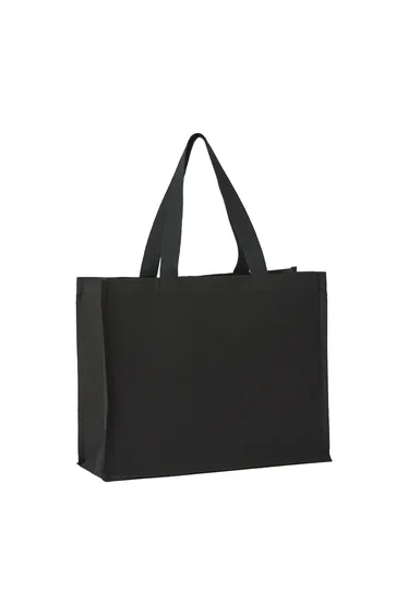 Nutshell Premium Stand-Up Canvas Recycled Shopper Bag - Black