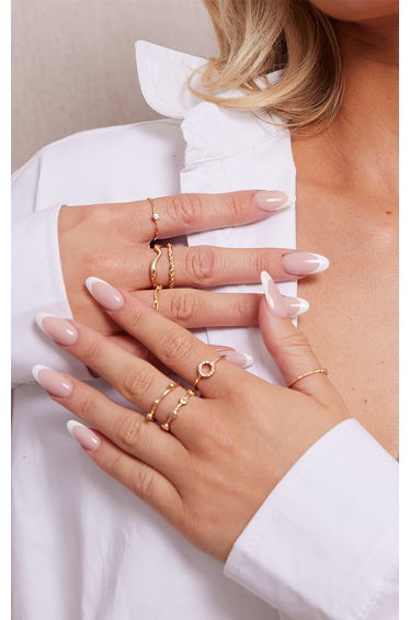 Recycled Gold Assorted Shape Twist Ring Set