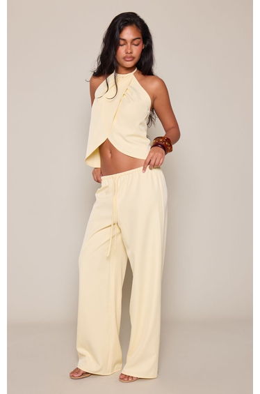 Lemon Elasticated Drawstring Wide Leg Trouser Co-ord
