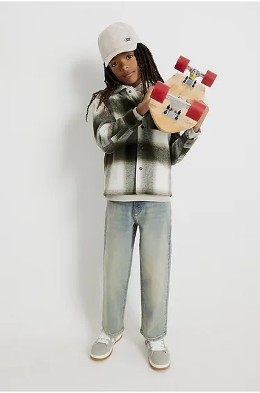 بنطلون جينز ولادي فضفاض - أزرق