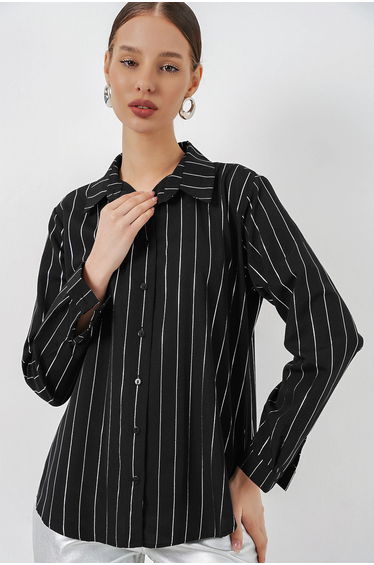 BDART Oversized Striped Button-Up Shirt