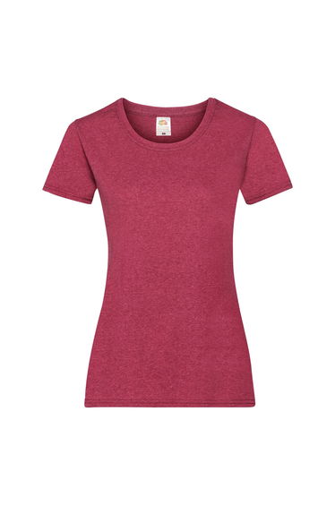 Fruit Of The Loom Ladies/Womens Lady-Fit Valueweight Short Sleeve T-Shirt - Vintage Heather Red