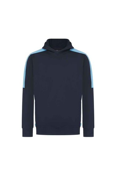 Finden & Hales Unisex Adult Team Hoodie - Navy/Sky Blue