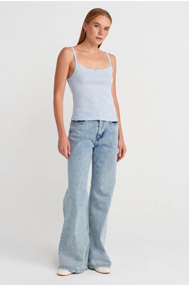 Dilvin Textured Cotton Modal Cami Blouse
