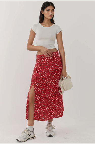 Floral High Waist Skirt