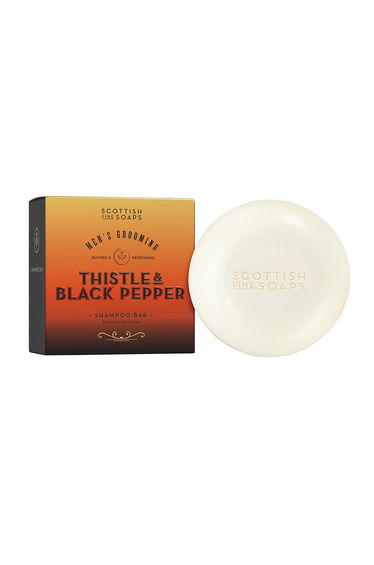 Scottish Fine Soaps Thistle & Black Pepper Shampoo Bar 100g in Carton